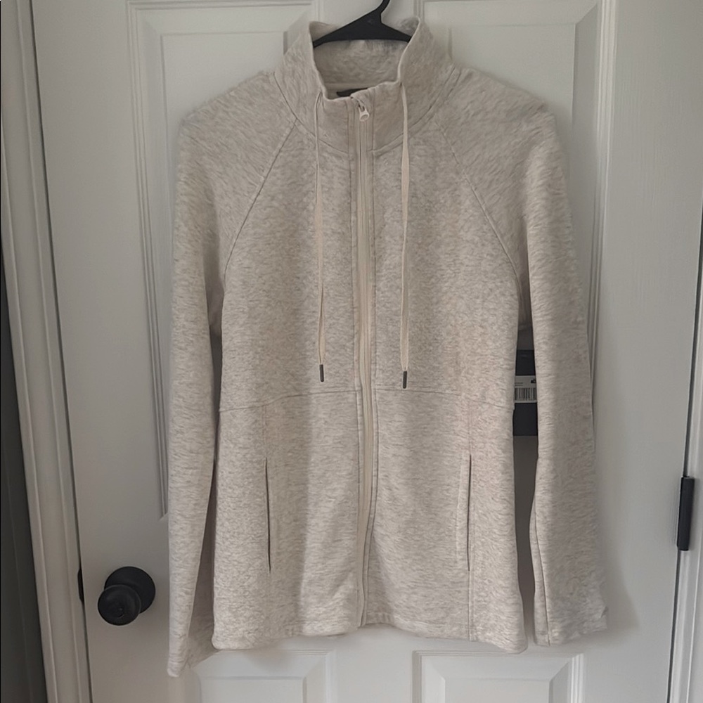 New Eddie Bauer Gypsum Full Zip sweater jacket